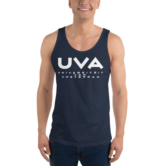 UvA White Vortice Men's Bella + Cotton Tank Top